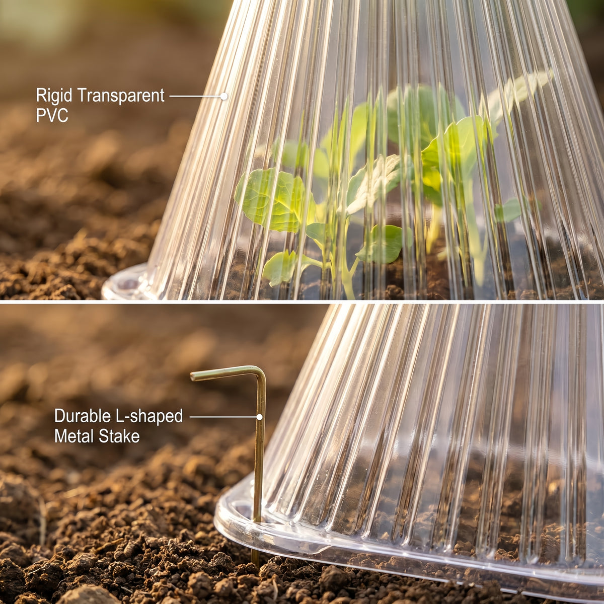 30-Pack Garden Cloches with 60 Stakes, Reusable Plant Protectors