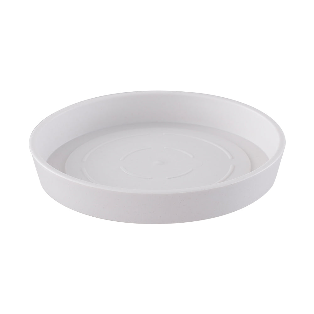 2-Pack Indoor Plant Pots with Saucers, 17cm & 21cm, Drainage Holes, Decorative Planter for Windowsill Home Office (White)