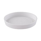 2-Pack Indoor Plant Pots with Saucers, 17cm & 21cm, Drainage Holes, Decorative Planter for Windowsill Home Office (White)