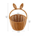 Plastic Rattan Basket with Handle — Wicker-Style Flower Girl Basket for Weddings, Picnic & Home Decor