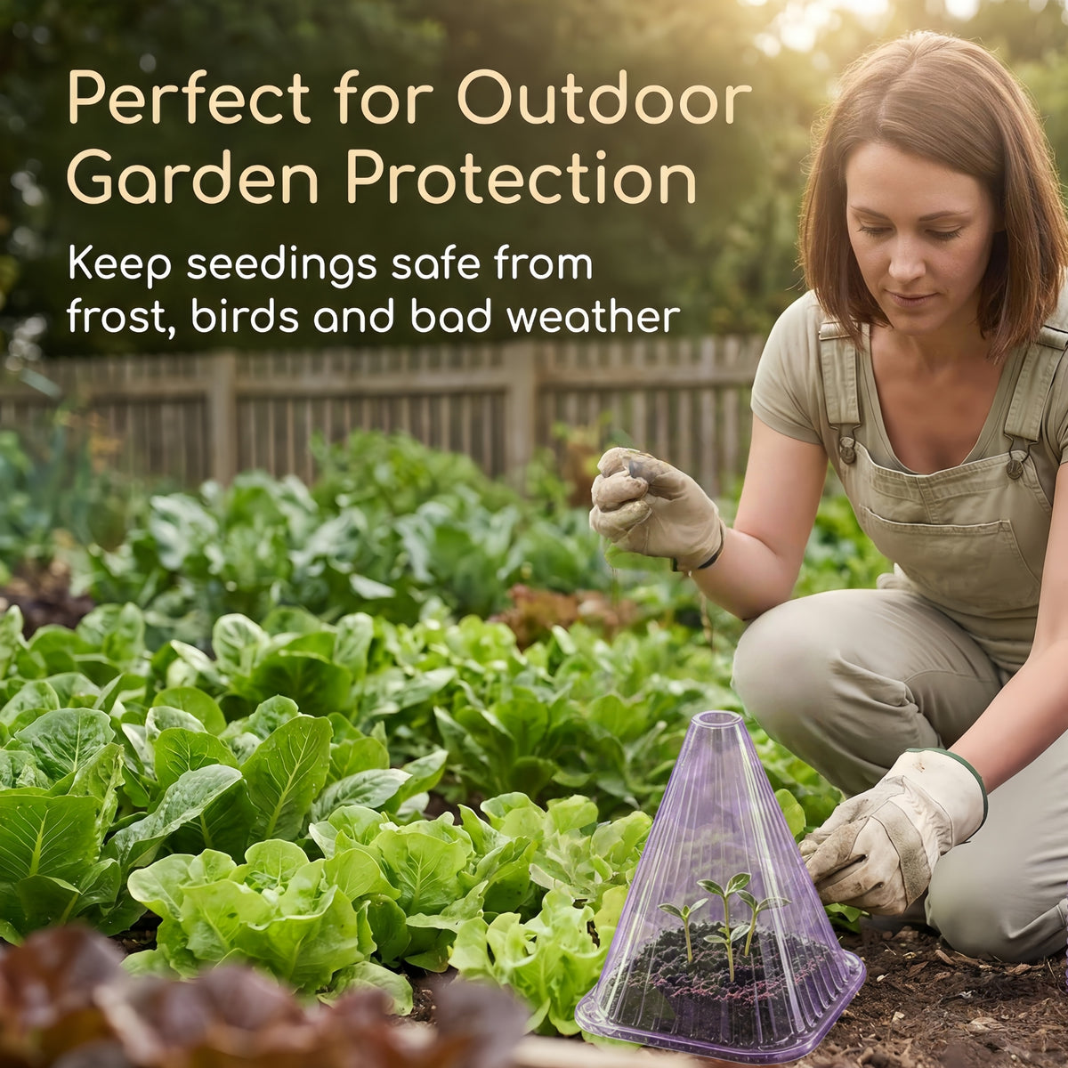 30-Pack Garden Cloches with 60 Stakes, Reusable Plant Protectors