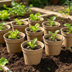 Biodegradable Plant 10cm Pot, Nursery Saucer Set (15 Pots with 5 Trays)