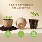 Biodegradable Plant 10cm Pot, Nursery Saucer Set (15 Pots with 5 Trays)