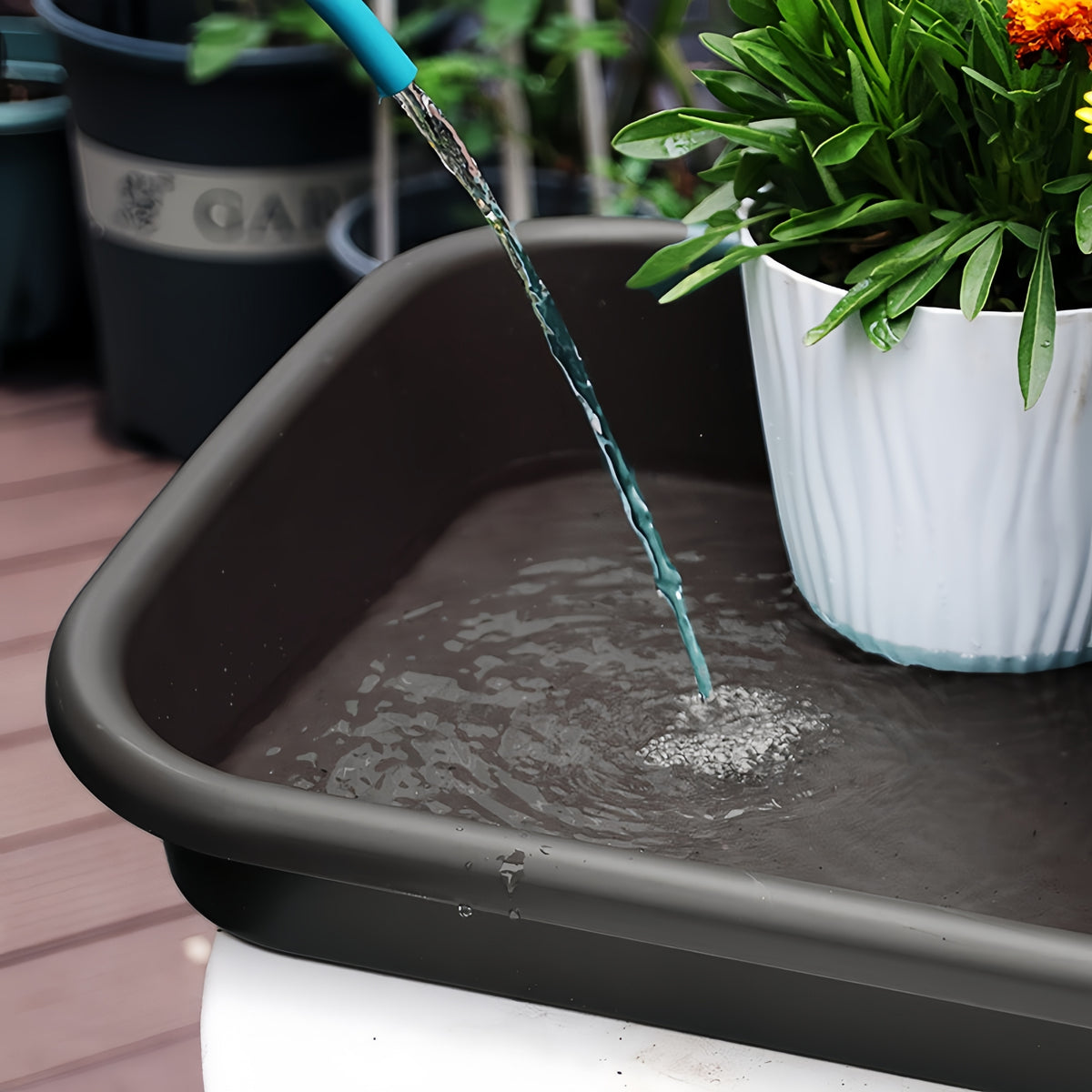 Heavy Duty Garden Potting Tray, Weatherproof, Multi-Purpose Grey (Large)